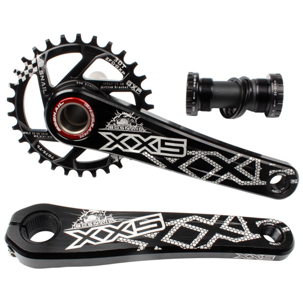 SNAIL 30T 32 34T Crankset Crank Axle for Mountain Bike Upgrade Accessaries GXP left and right crank black (leg length 170mm) - Image 2