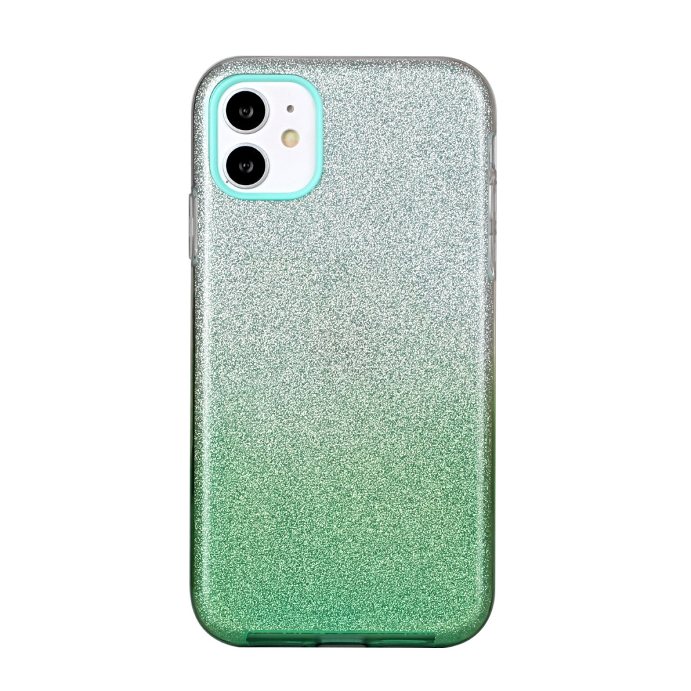 For iphone X/XS/XR/XS MAX/11/11 pro MAX Phone Case Gradient Color Glitter Powder Cover with Airbag Bracket green - Image 3