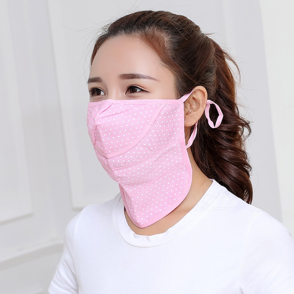 Outdoor Cycling Mask Anti-UV Adjustable Windproof Face Neck Cover Blue dot_One size - Image 3