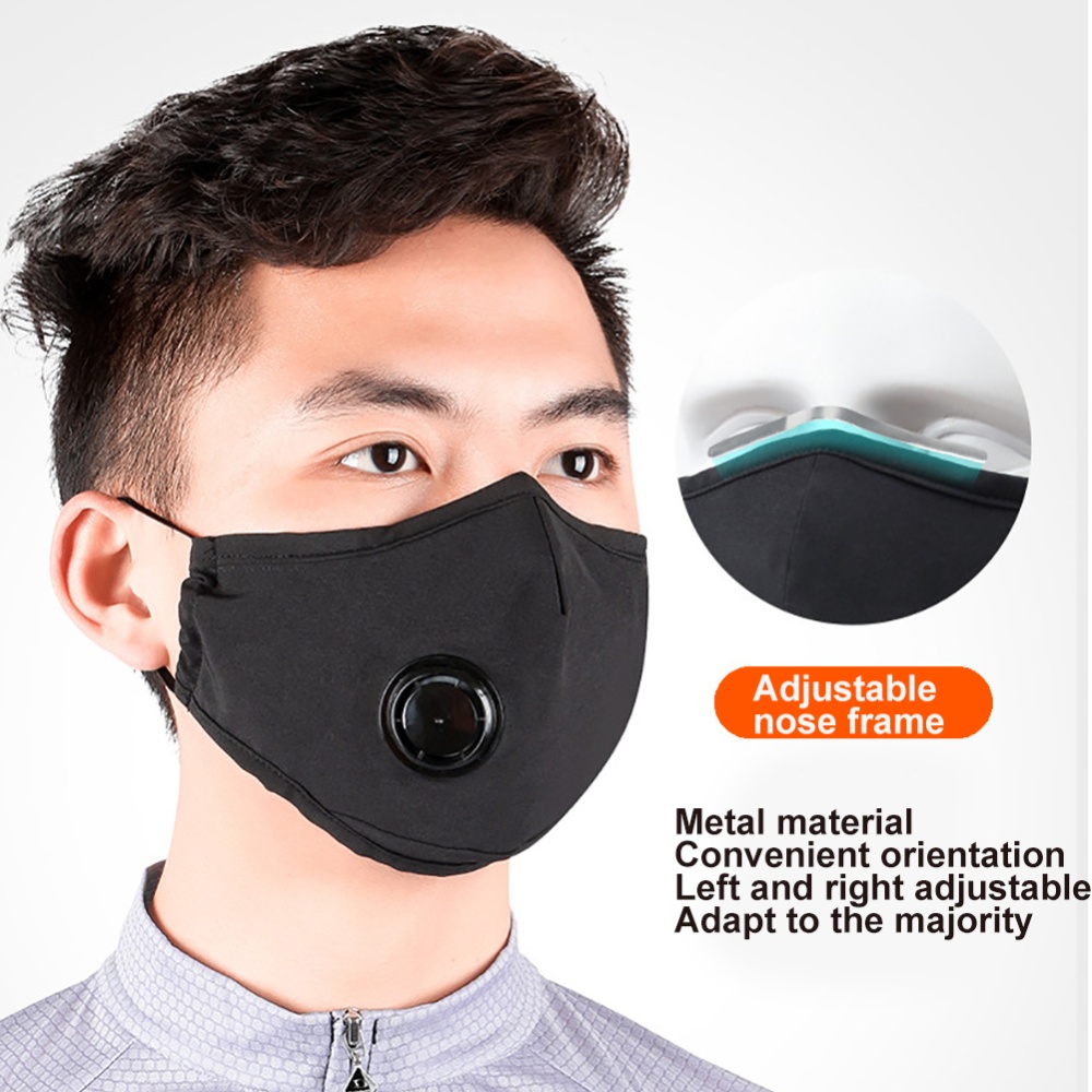 Anti PM2.5 Mask Breathing Haze Valve Dust Proof Mouth Face Activated Carbon Filter Respirator Mouth-muffle light gray_Free size - Image 3