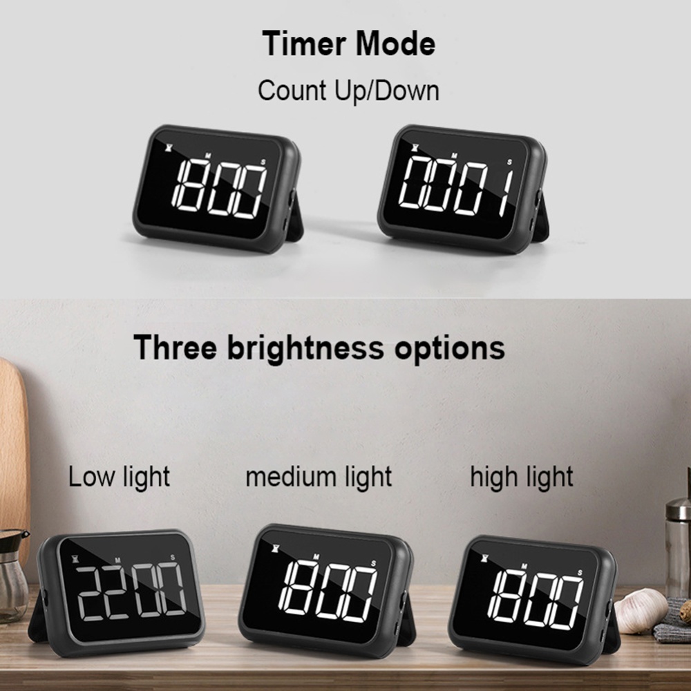 100-minute Led Digital Timer 3-levels Adjustable Volume Large Screen Count Up/down Kitchen Cooking pink - Image 3