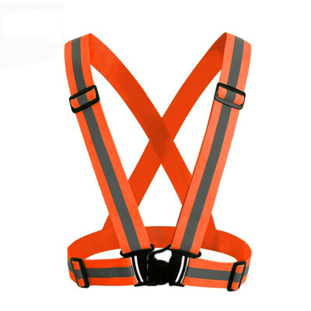 Adjustable V-shape Reflective Safety Vest Luminous Elastic Belt for Night Running Cycling Sports Outdoor Clothes Orange - Image 3