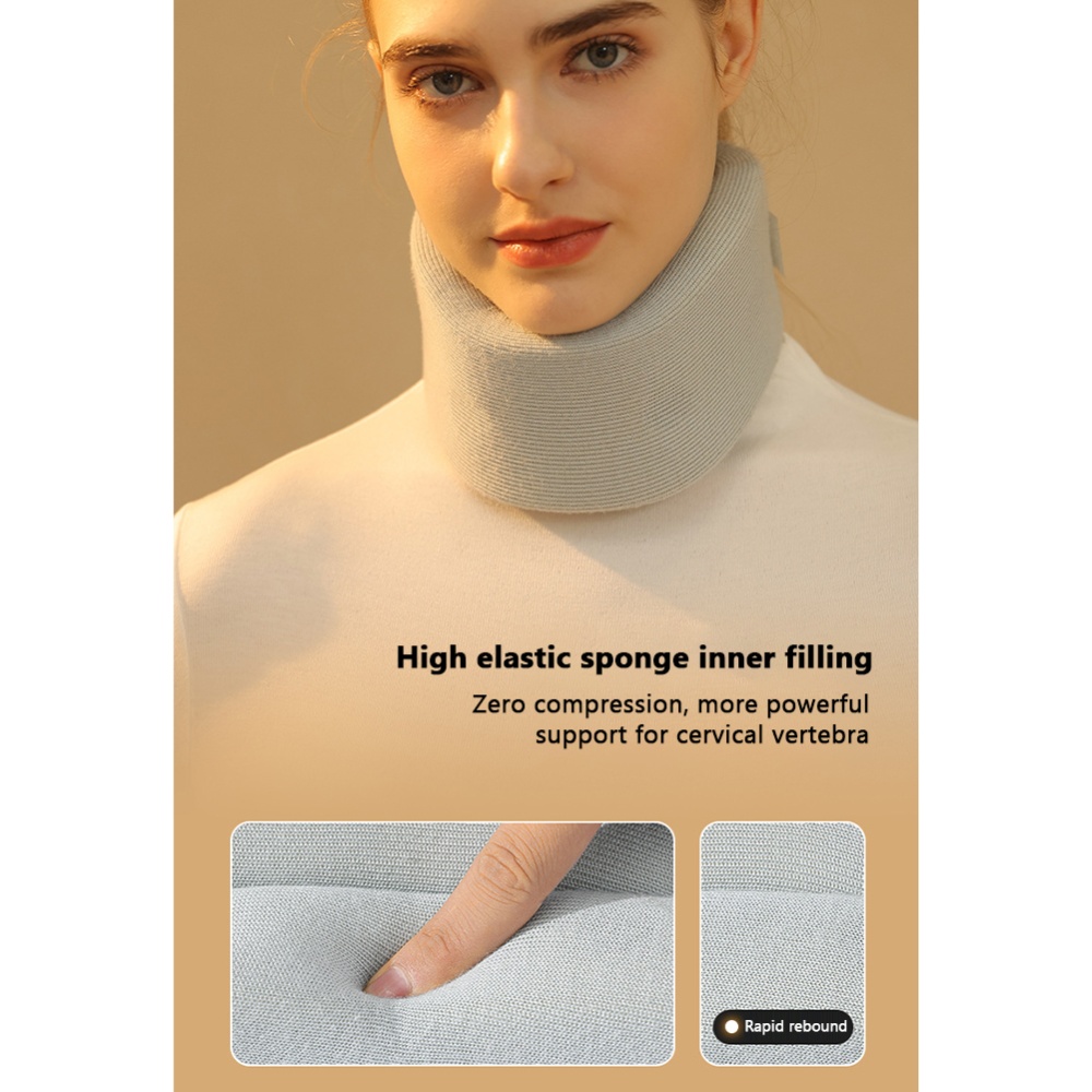 High Elastic Sponge Neck Stretcher 360 Degree Portable Breathable Massager Gray Double Layer - Image 3