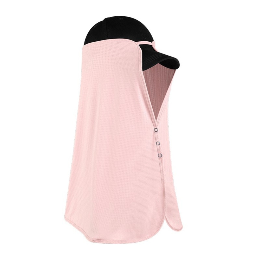 Ice Silk Sun Visor Face Cover Sunscreen Shawl For Outdoor Activities Cherry blossom Pink - Image 2