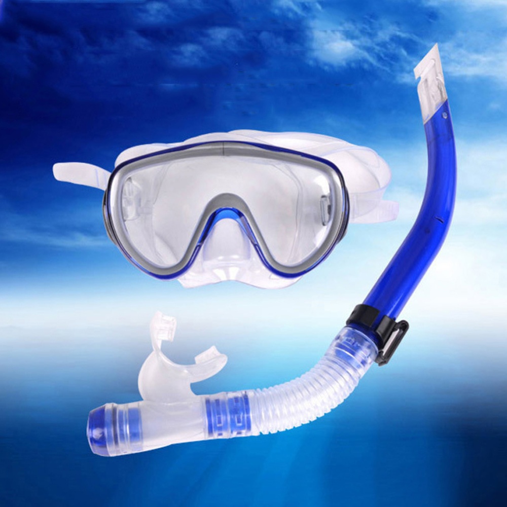 Professional Diving Mask Snorkels Set Waterproof Goggles Glasses Easy Breath Tube Yellow - Image 2