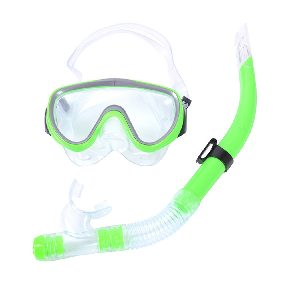 Professional Diving Mask Snorkels Set Waterproof Goggles Glasses Easy Breath Tube Yellow - Image 3