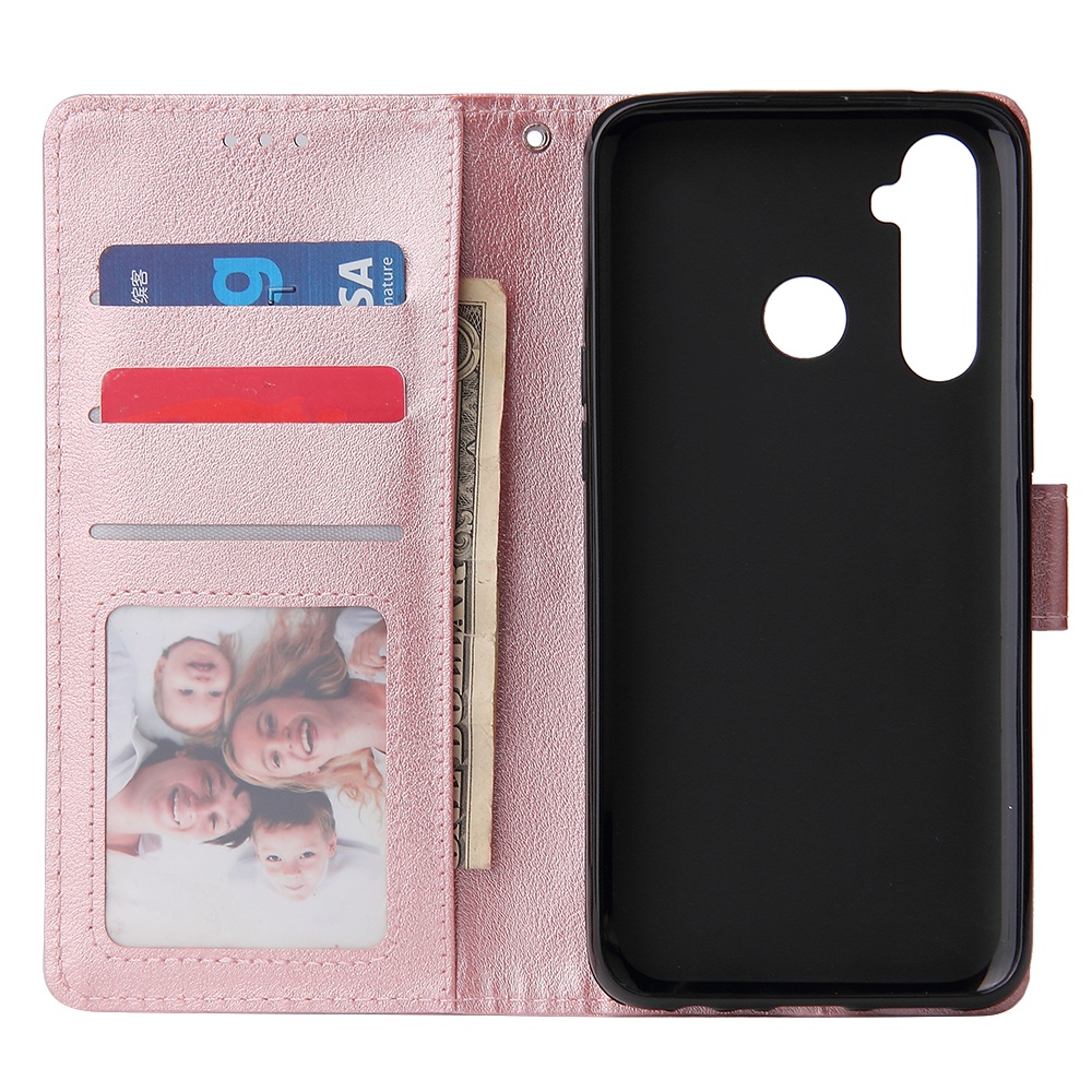 For OPPO Realme 5 Rro Cellphone Cover Buckle Closure Cards Holder Wallet Design Stand Function PU Leather Smart Shell Overall Protection bla - Image 3