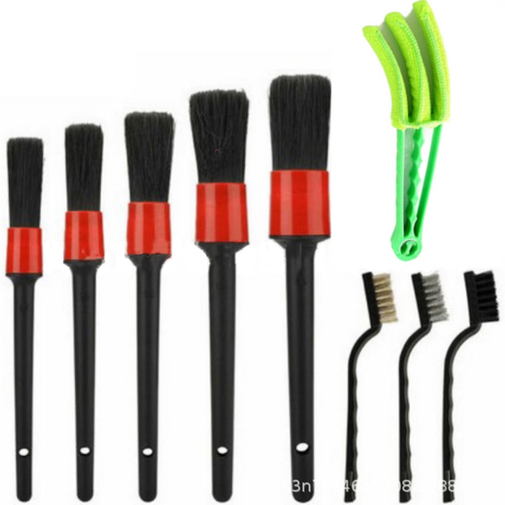 9pcs/set Car Wash Cleaning Brush Crevice Air Conditioner Outlet Shutter Wire Set Random - Image 2