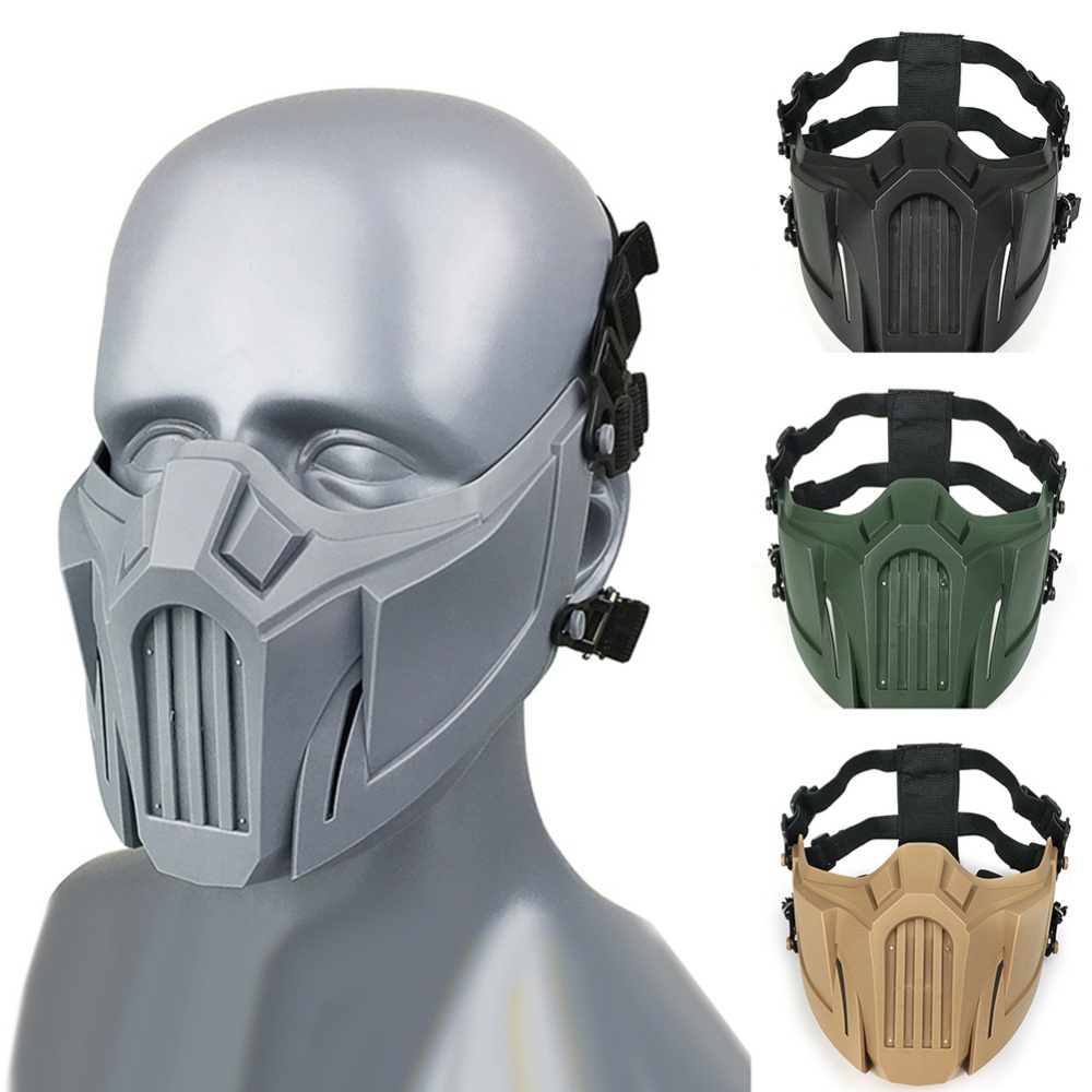 Half Face Mask Protective Outdoor Game soil color_One size - Image 3