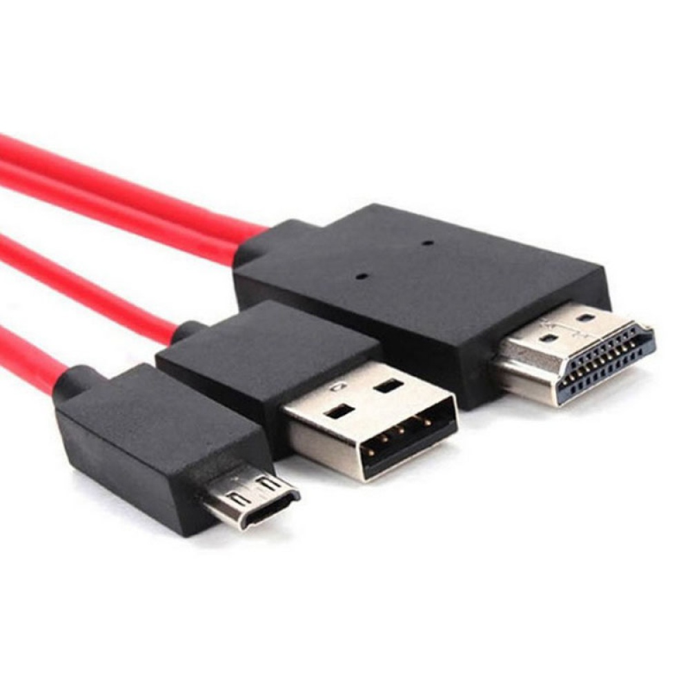 Micro-USB to HDMI Converter 11 Pin Cable Applicable Samsung S5/S4/S3 Mobile Phone Red 11PIN - Image 3