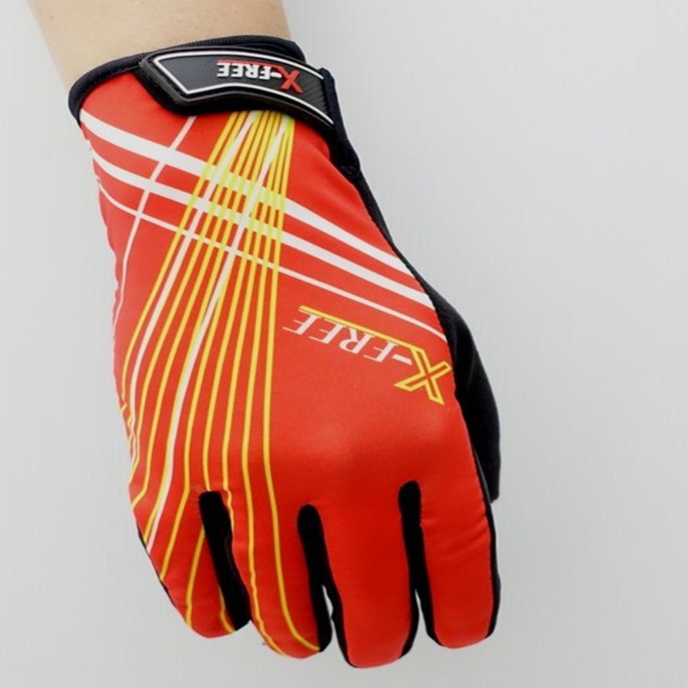 Riding Gloves Antumn Winter Mountain Bike Touch Screen Red yellow line_XL - Image 2