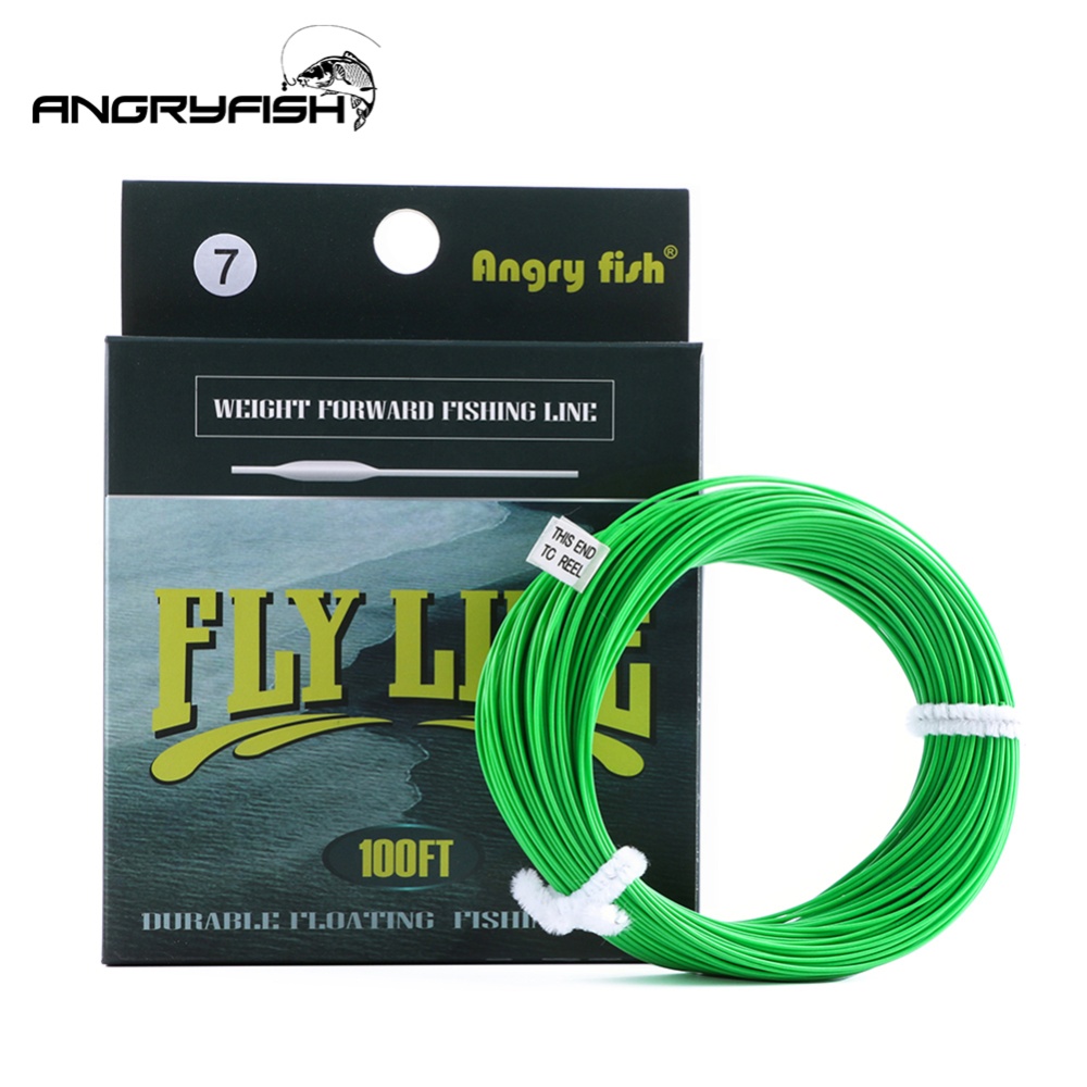 ANGRYFISH WF 5F/6F/7F 100FT Dloating Fly Fishing Line Weight Forward Floating Nylon Backing Tippet Tapered Leader Loop Green WF6 - Image 2