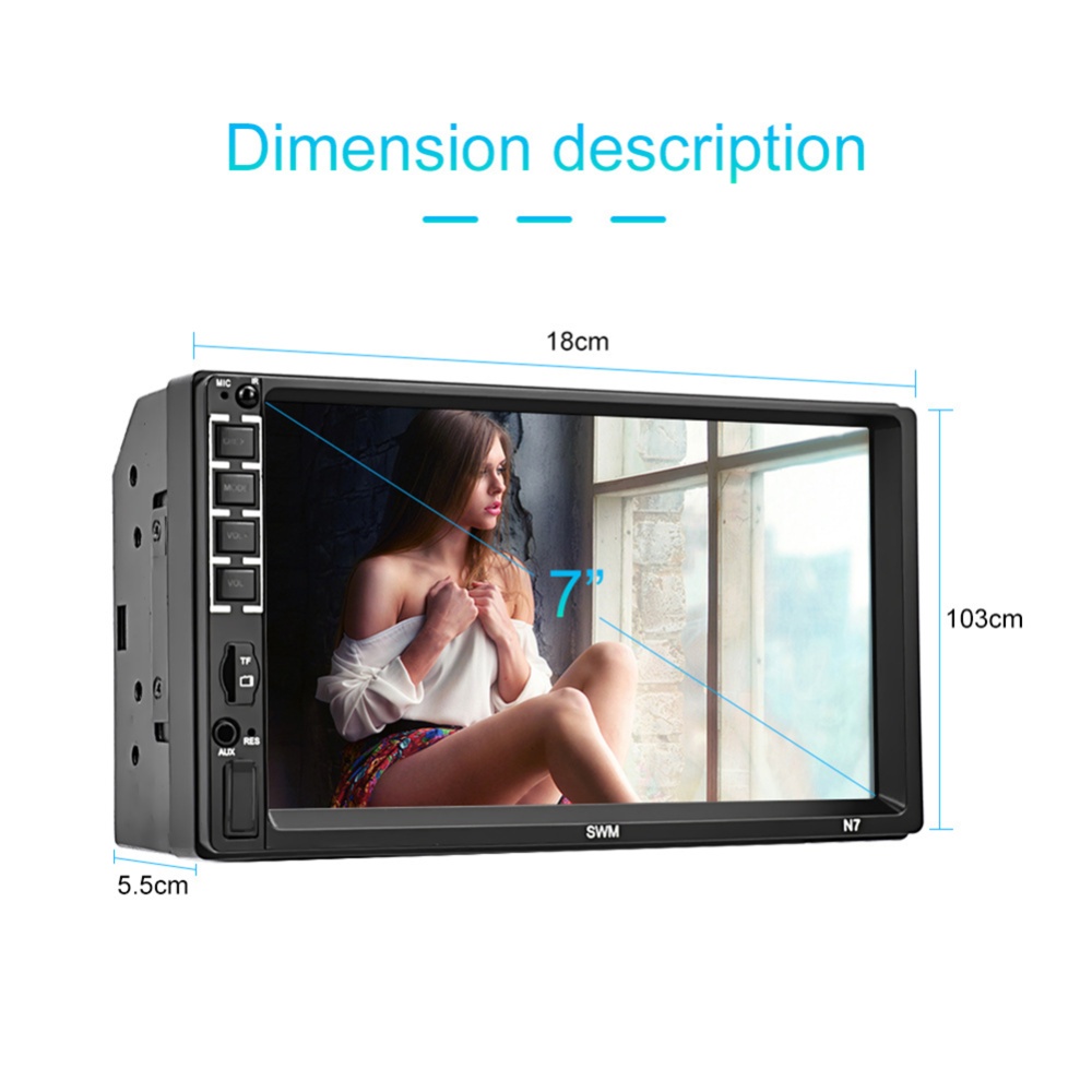 7-inch Car Stereo Mp5 Player HD Touch-screen Universal Bluetooth Aux Playback Radio Reversing - Image 3