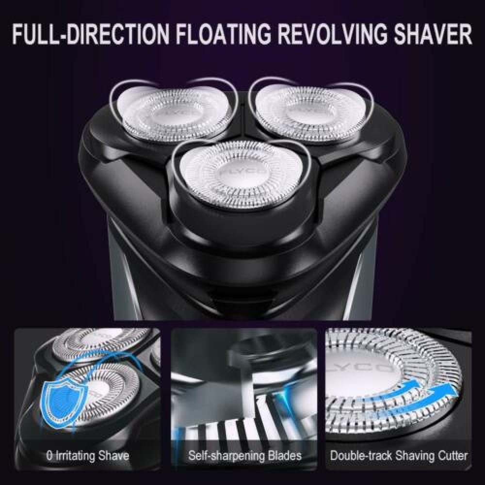 Flyco Electric Razor Fast Charge With LED indicate Intelligent Shaver Wet Dry Rotary black_European regulations - Image 3