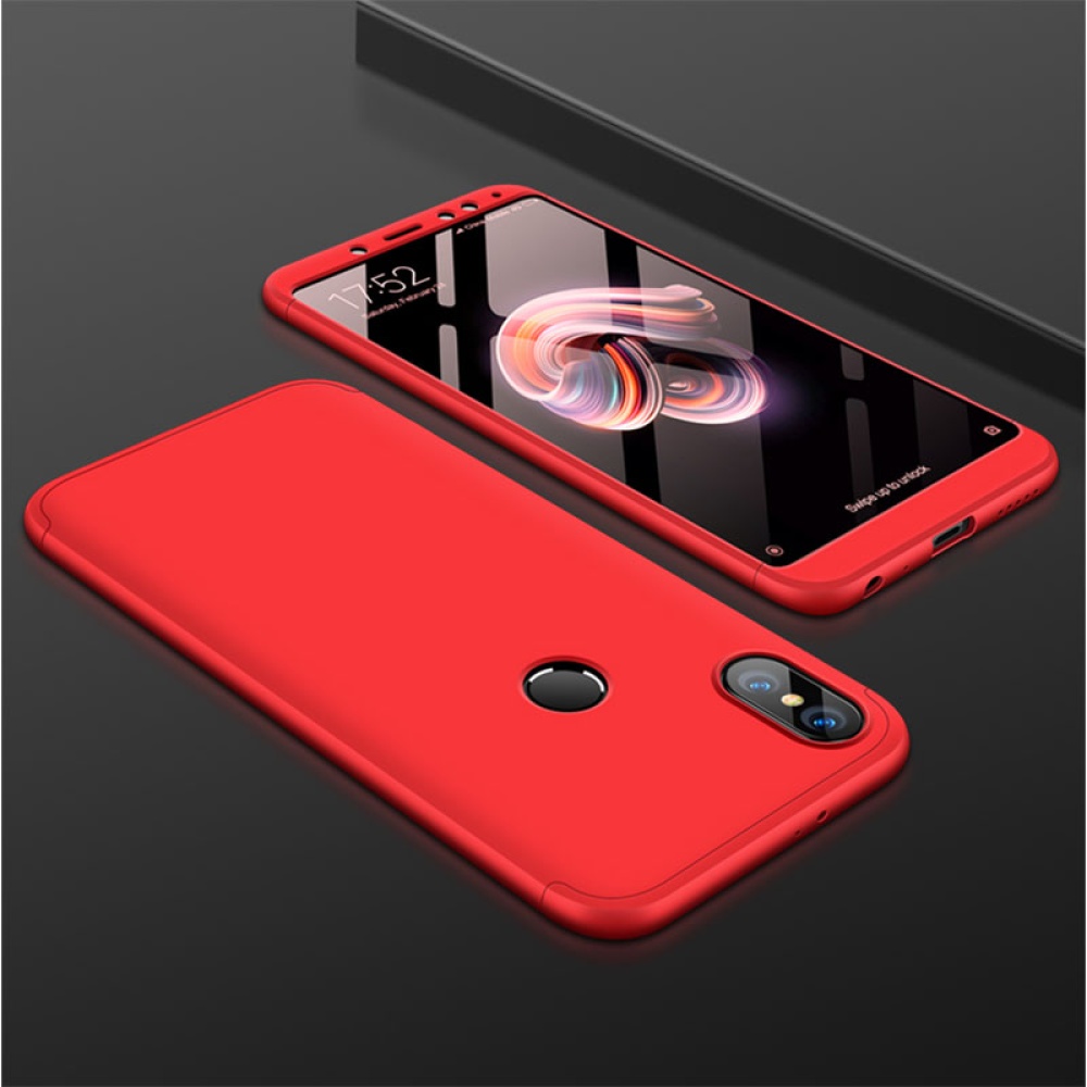 For XIAOMI Redmi Note 5(Globle)/Redmi 5 Pro (Inida) 3 in 1 Fashion Ultra Slim Full Protective Back Cover red - Image 3