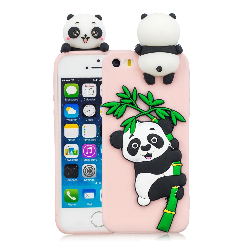 For iPhone 5/5S/SE/6/6S/6 Plus/6S Plus/7/8/7 Plus/8 Plus Phone Case 3D Cartoon Panda Bamboo Cellphone Back Shell Shockproof Smartphone Cover - Image 3