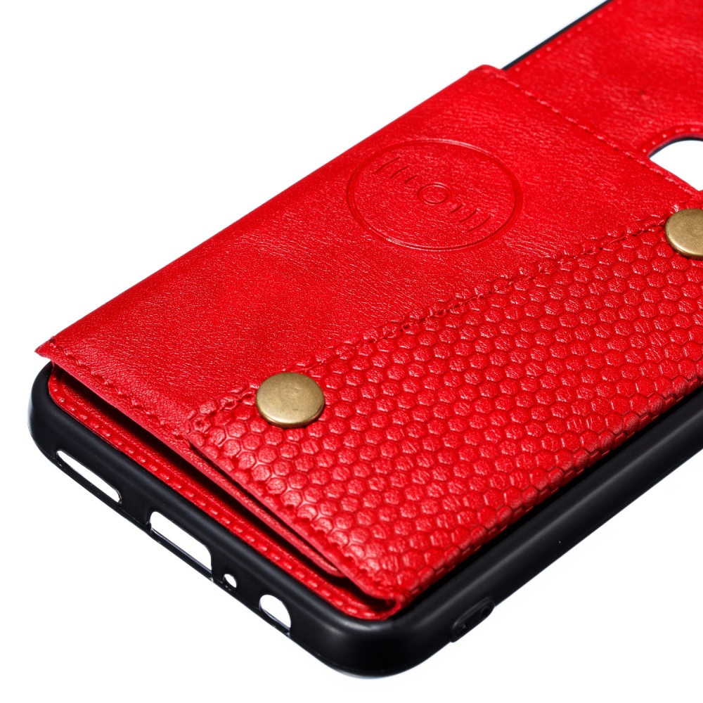 For OPPO F11 pro PU Leather Flip Stand Shockproof Cell Phone Cover Double Buckle Anti-dust Case With Card Slots Pocket red - Image 3