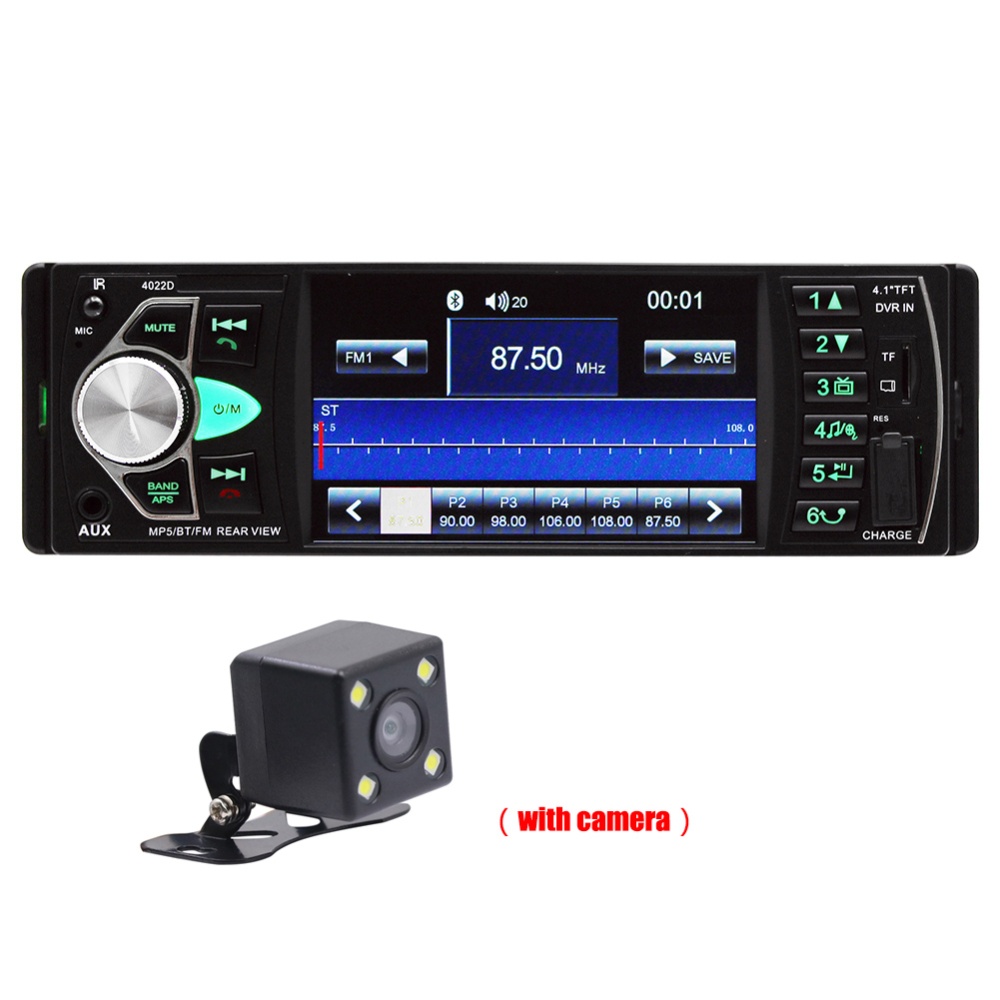 4.1 inch HD Car MP5 Bluetooth Hands-free Vehicle Player Card Radio 4022D with Rear Camera black - Image 2