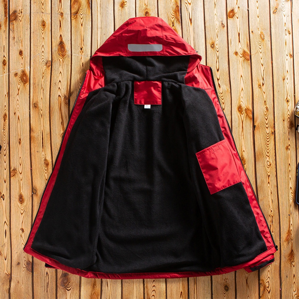 Men's and Women's Jackets Autumn Winter Outdoor Reflective Waterproof Breathable red_XL - Image 3