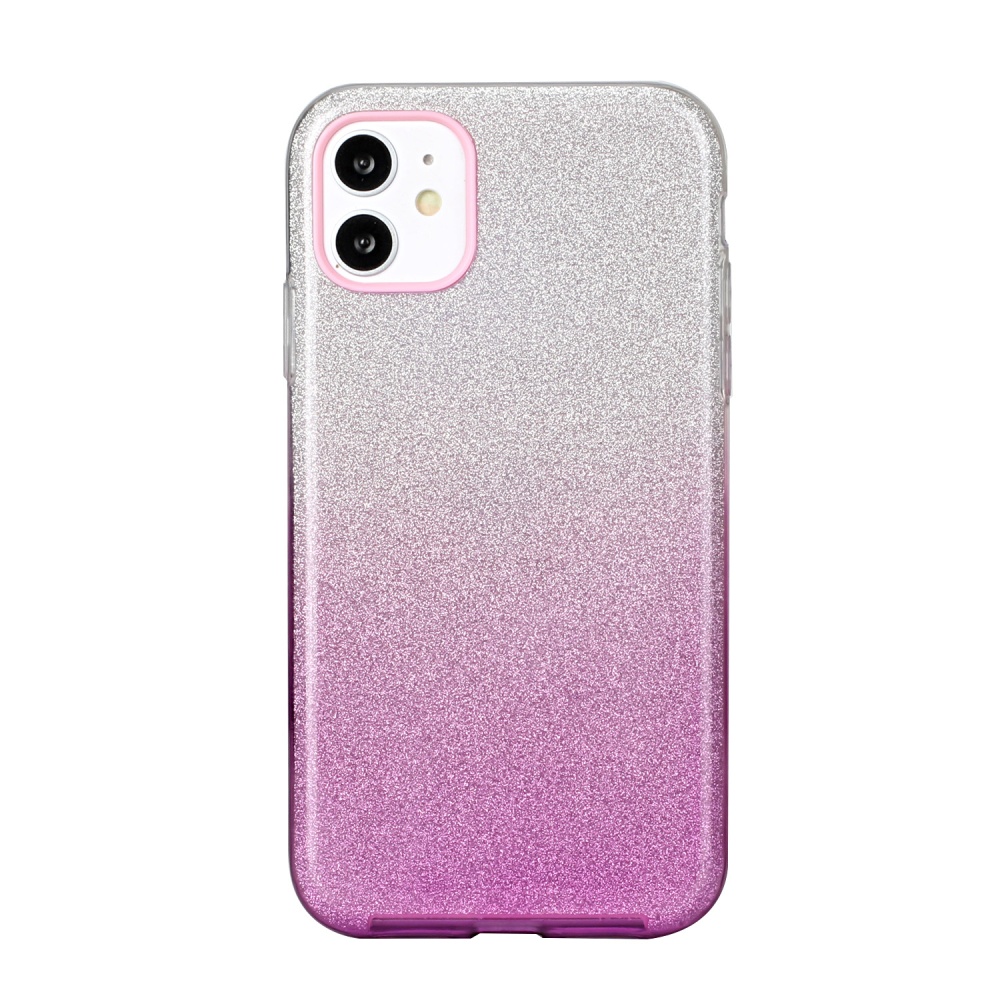 For iphone X/XS/XR/XS MAX/11/11 pro MAX Phone Case Gradient Color Glitter Powder Cover with Airbag Bracket purple - Image 3