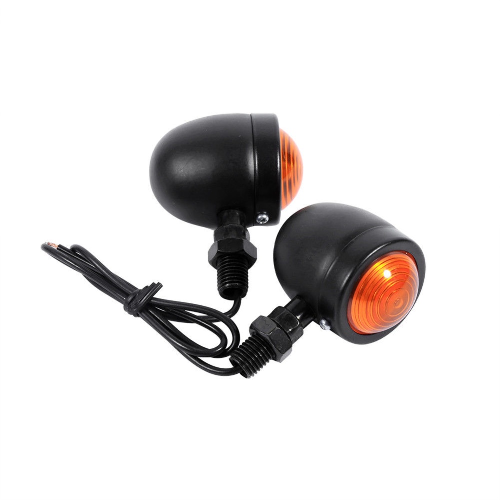 For 2PCS Bullet Metal Motorcycle Turn Signals Indicator Light Lamp Black shell - Image 2