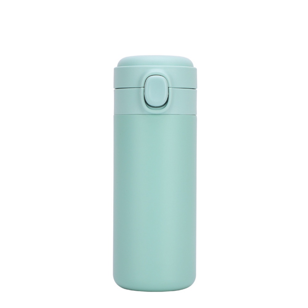 Portable Thermos Bottle Stainless Steel Insulated Water Cup With Button green