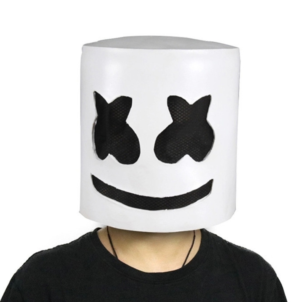 DJ Marshmello Shape Luminous Latex Mask for Halloween Party Prop