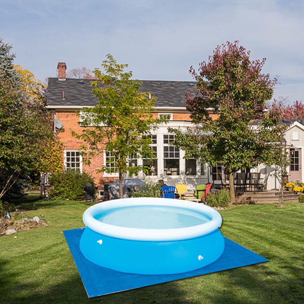 Swimming Pool Cover Placemat Cloth Square Frame Ground Mat Family Garden Pools Accessories blue_396 * 396CM - Image 3