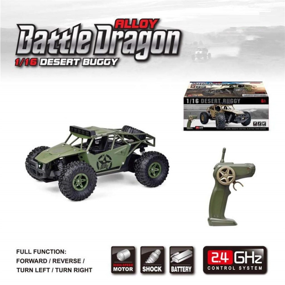 G1527 2.4G 1/16 4WD Off-Road Climbing Alloy RC Car Modeling Toy for Kids ArmyGreen - Image 3