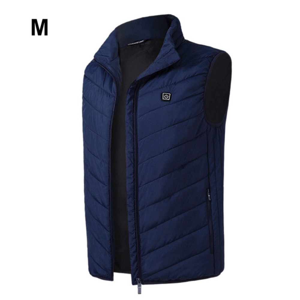 Outdoor Men Electric Heated Vest USB Winter Thermal Cloth Feather Camping Hiking Hunting Jacket black_L - Image 3