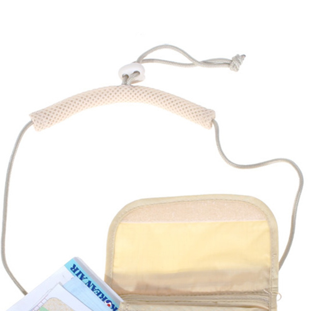 Travel Passport Neck Bag Phone Wallet Pouch for Men and Women Mini Crossbody Ivory white_14 * 19.5cm - Image 3