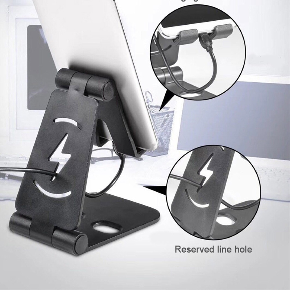 Universal Foldable Desktop Desk Stand Holder Mount for Cell Phone Tablet Pad Silver - Image 3