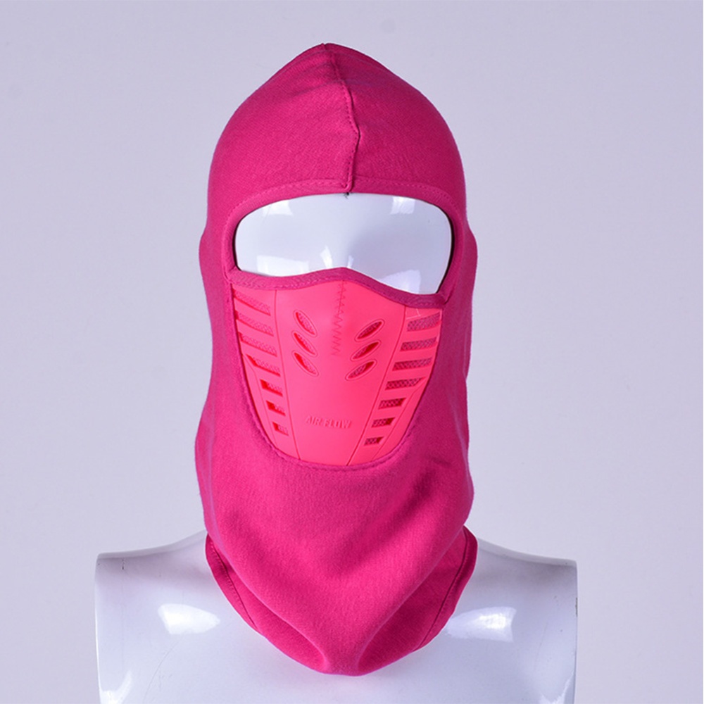 Windproof Fleece Neck Cover Winter Warm Hat Ski Full Face Mask Cycling Scarf CS Cap rose Red_L (58-60cm) - Image 3