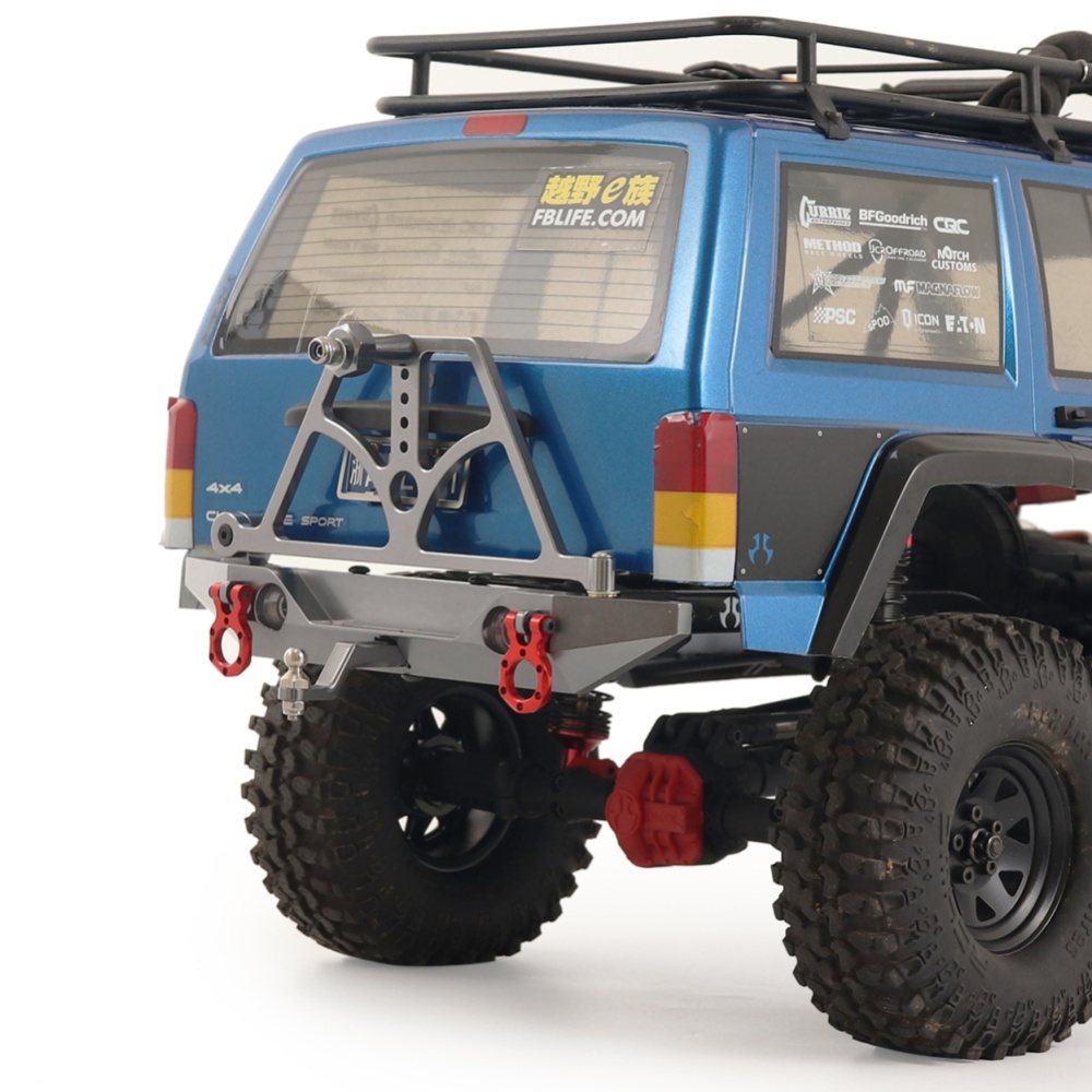 Metal Rear Bumper with Spring Spare Tire Frame for 1/10 RC Crawler Car Axail Scx10 4WD D90 Titanium - Image 3