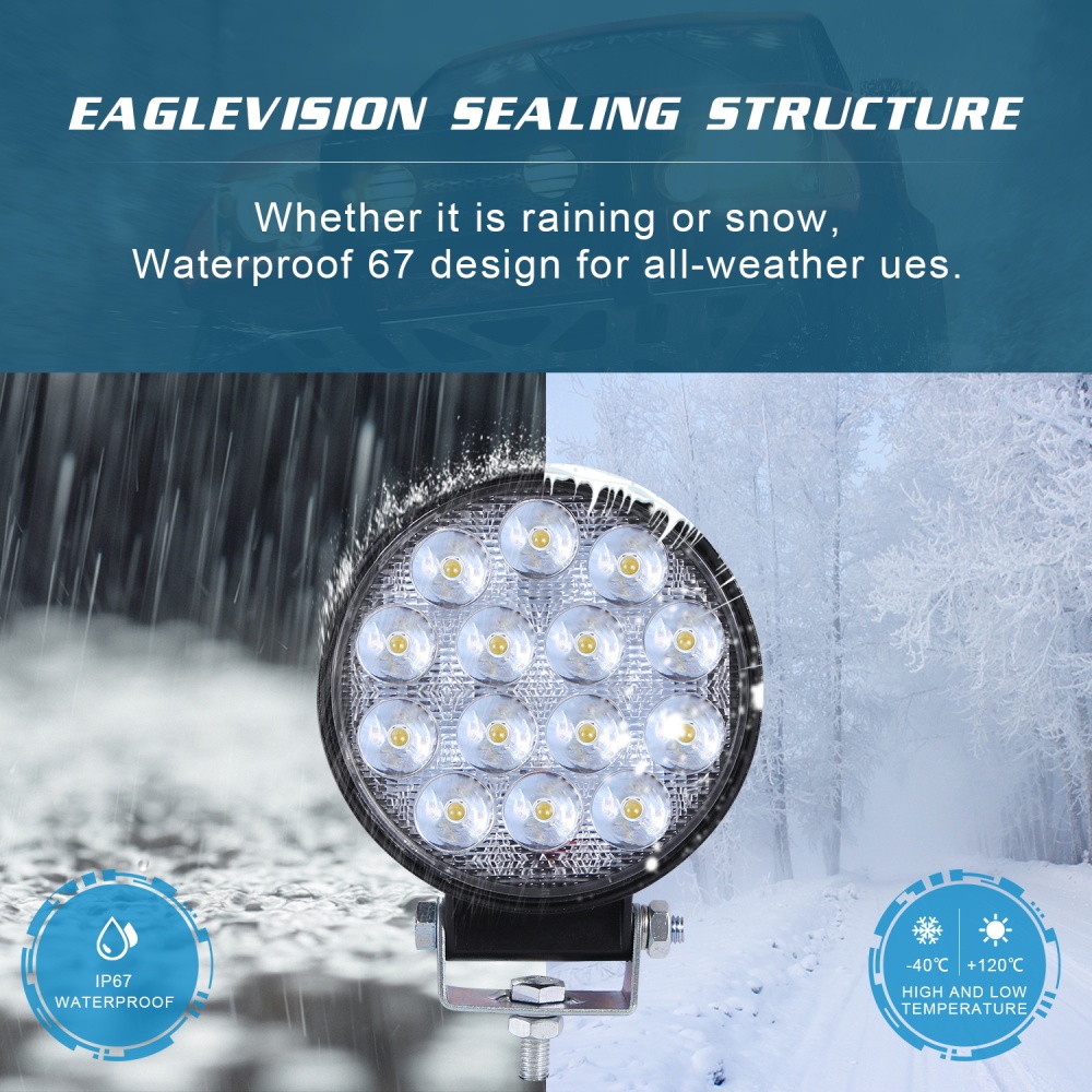 4inch Round Super Slim 140w Spotlight Led Work Light Driving Fog Lights - Image 3