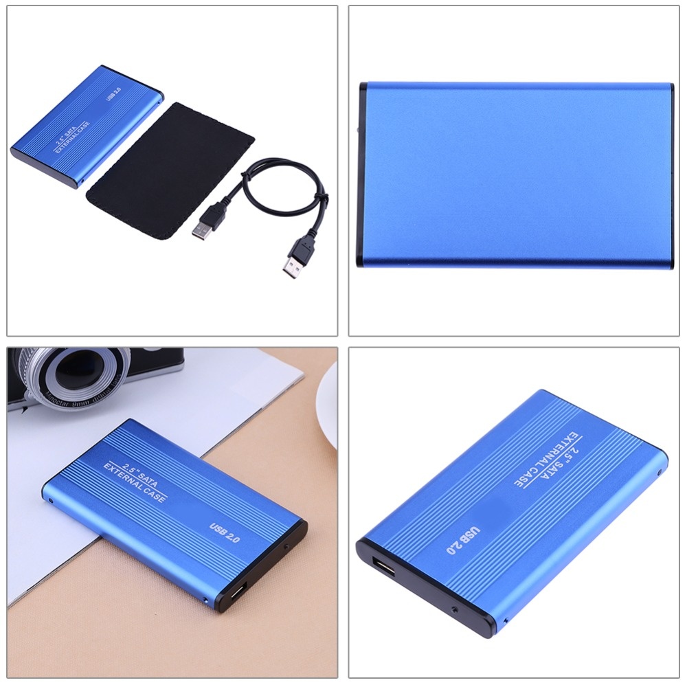 2.5 Inch USB 2.0/3.0 SATA External Mobile Hard Disk Box HDD Aluminum Alloy Shell Adapter Case Enclosure for PC Laptop Notebook Black USB2.0 - Image 3