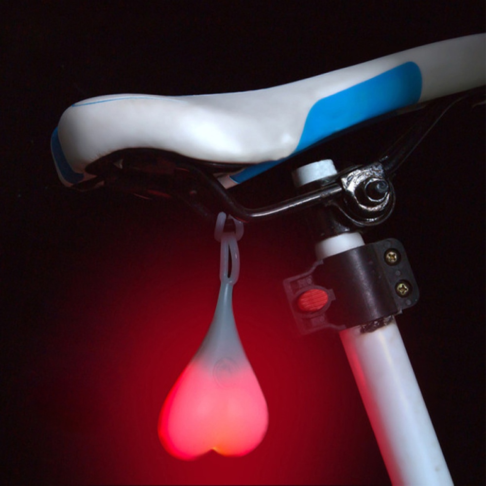 Waterproof Silicone Bicycle Taillight Rear Lights Heart Shape Night Warning LED blue - Image 2