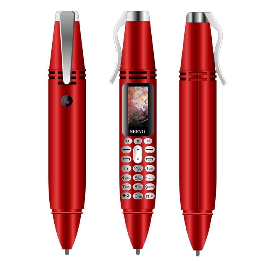 Pen-shape Mini Phone Tiny Screen Bluetooth Dialer Mobile Phones with Recording black - Image 3