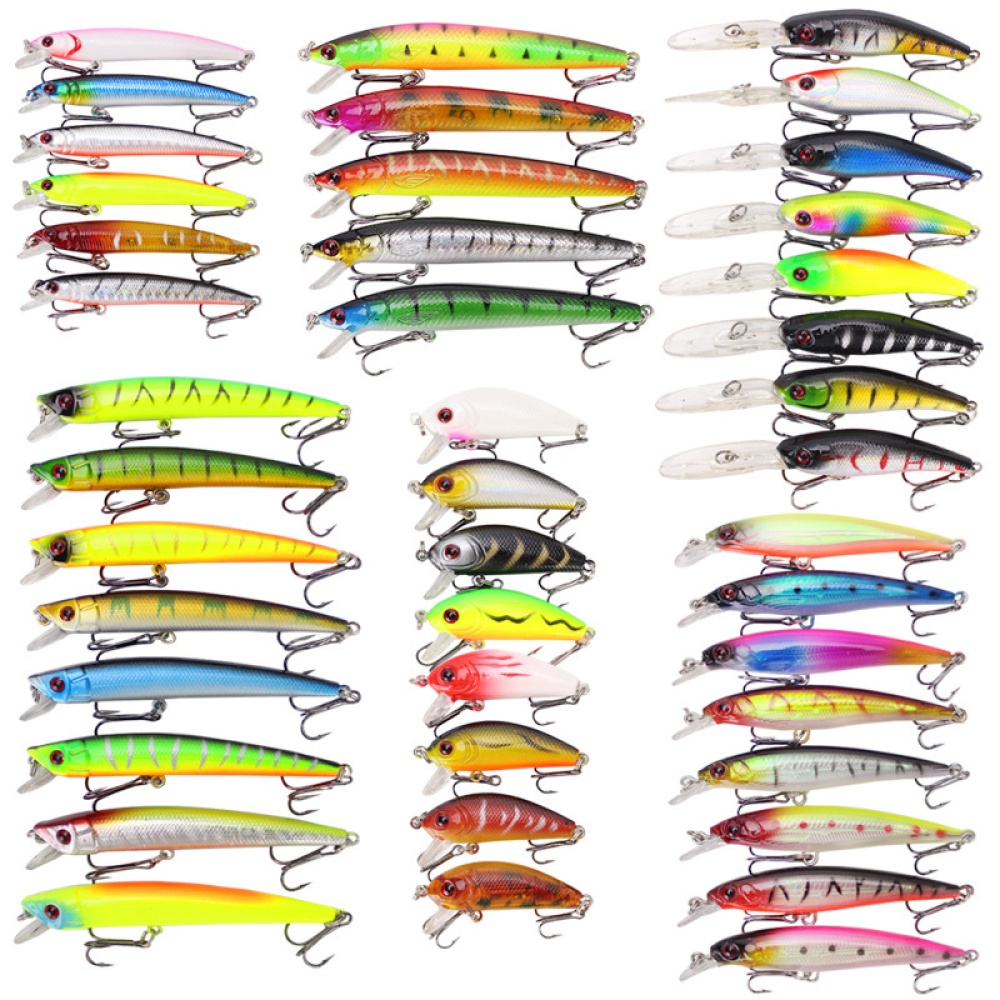 43 Pcs/set Mixed Fishing Lure Set Artificial Kit Wobblers Minnow Crankbait Bait paper pack-ups_43/fish bait set - Image 2