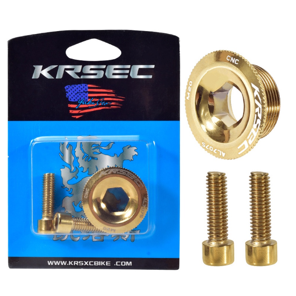 KRSE Crankset Screw M18/M20 Aluminum Alloy Hollow Bike Chain Wheel Right Crank Cap Cover Bicycle Arm Parts M18 gold crank screw_Crank screw - Image 3