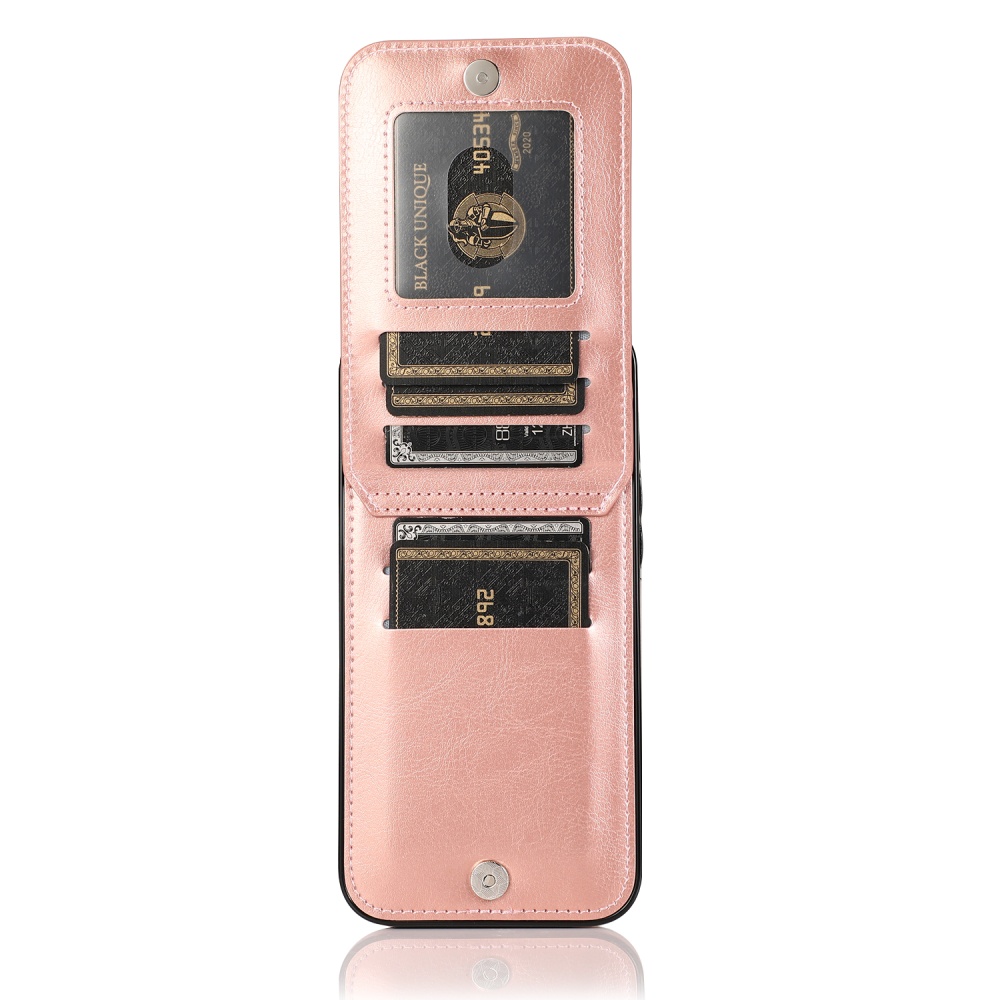 Mobile Phone Case Solid Color Plug-in Card Protective Cover For Iphone12 Rose gold_iphone12/pro 6.1 - Image 3