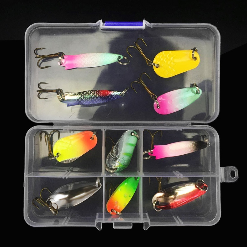 11pcs/31 pcs Fishing Lure Kit Colorful Sequins With Hooks Bait Set Metal Tackle Hard N30# 31 pieces boxed_Colorful sequins - Image 2