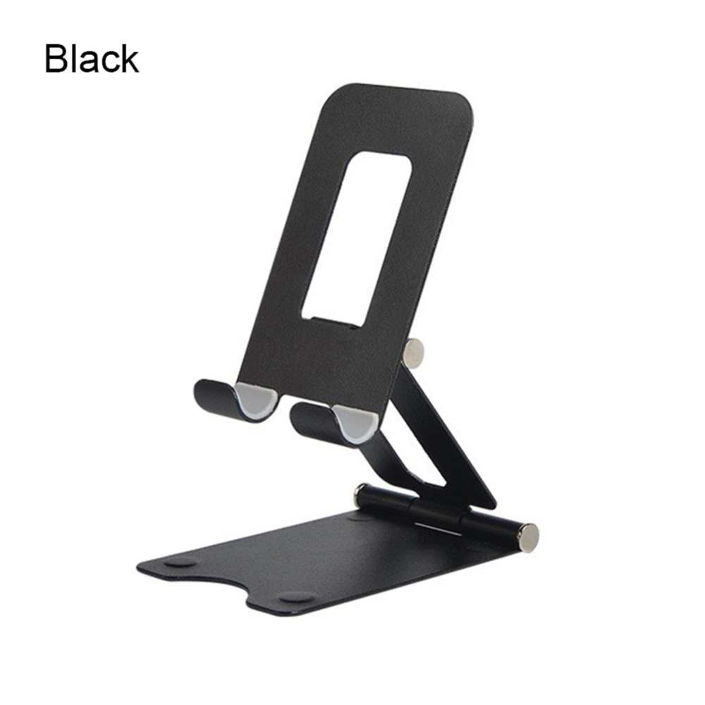 Metal Adjustable Mobile Phone Bracket Solid Color Universal Tablet Holder Foldable Portable Desk Stand For Home Office Supplies black - Image 3