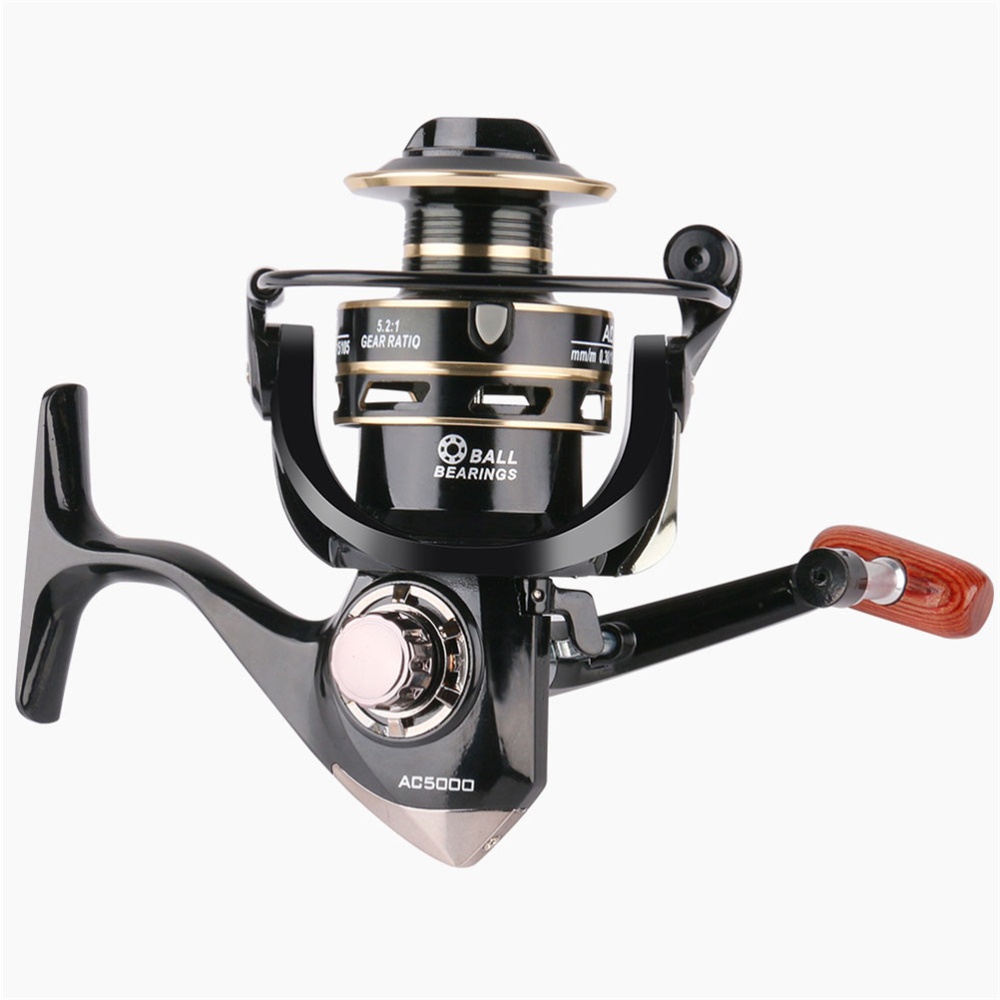 Fishing Reel Folding Rocker Arm Sea Rod Spinning Wheel Accessories AC2000(Wooden handle) - Image 2