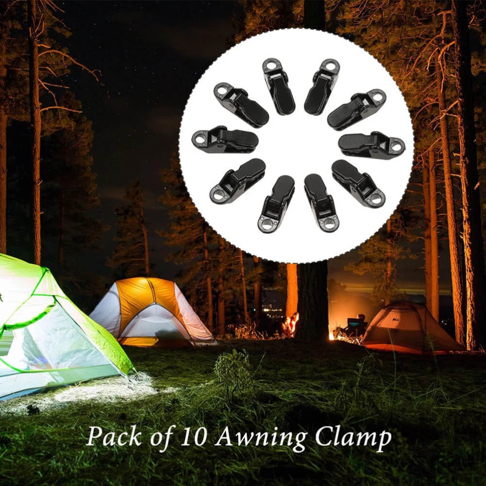 10 Pcs Tent Clip Awning Clamp Tarp Clips Snap Hangers Camping Survival Tighten Tool Accessory Outdoor clip_10pcs - Image 2