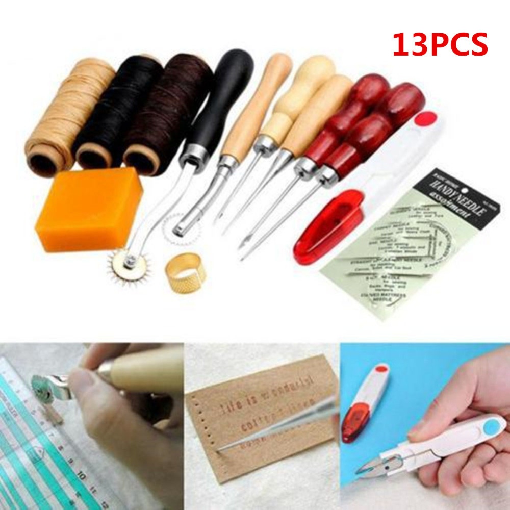 DIY Leather Craft Tools Punch Kit Set Handmade Sewing for Home Kids Supplies - Image 3