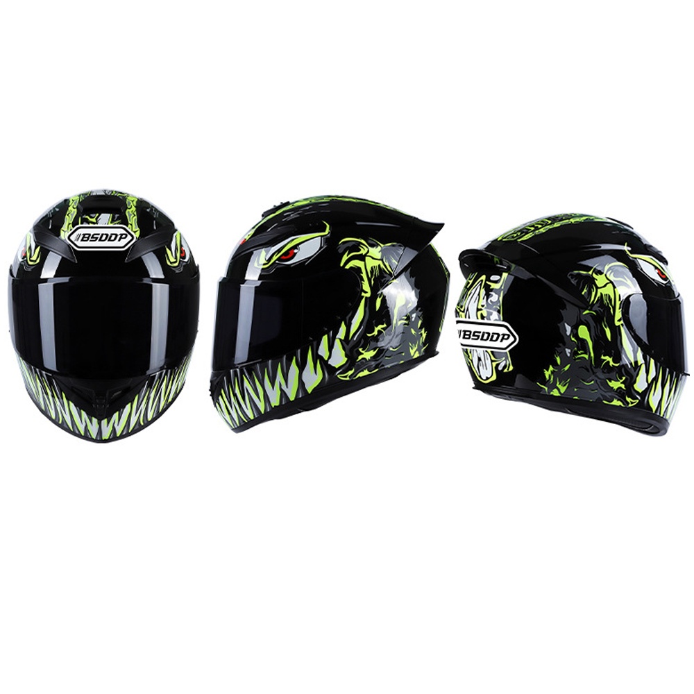 Men Women Motorcycle Helmet Large Tail Full Face Racing Running Red_L - Image 2