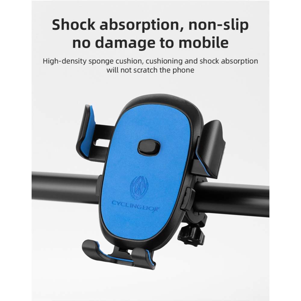 Bicycle Mobile Phone Holder 360 Rotatable One-key Locking Non-slip Black_Handlebar - Image 2