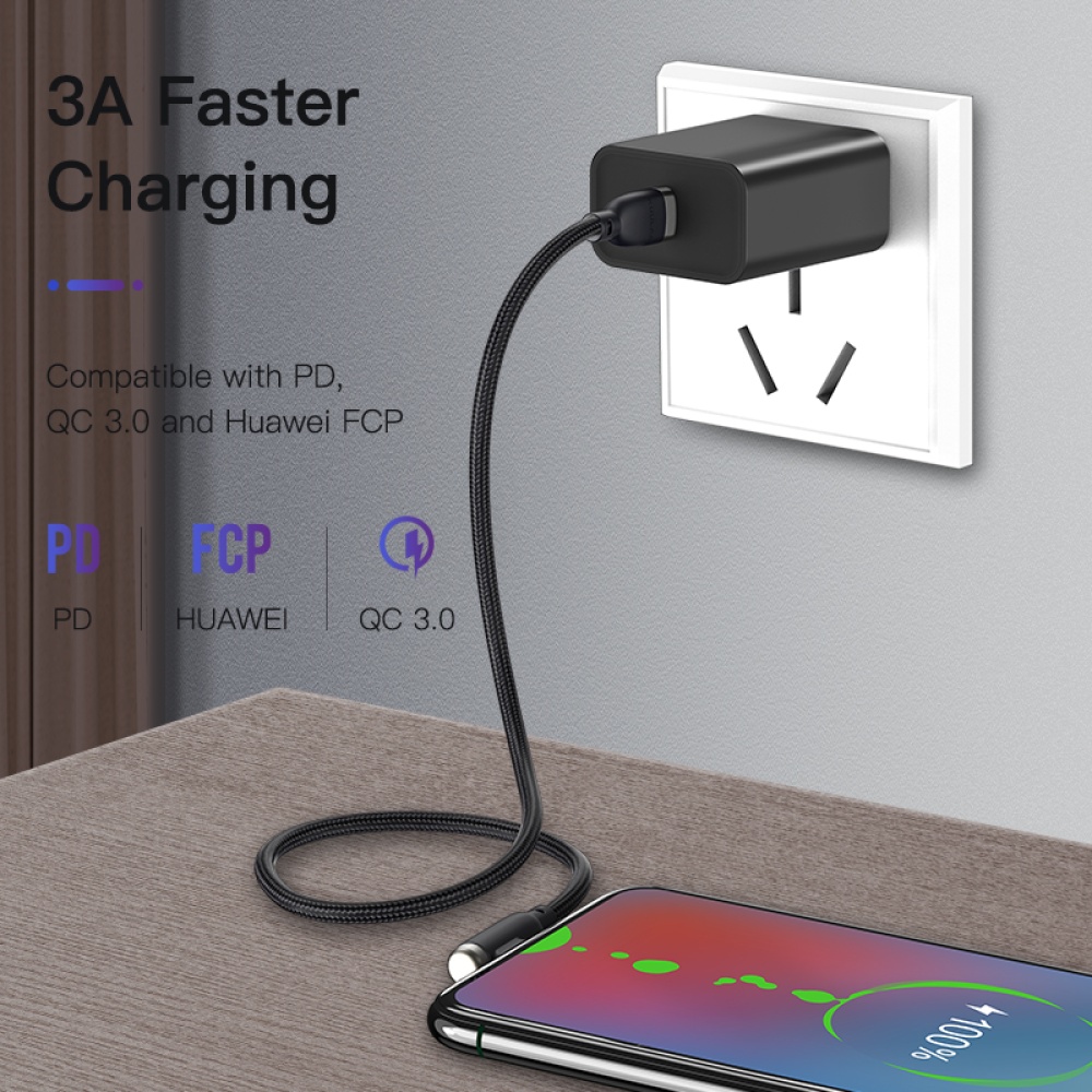 Mobile Phone Cables Usb C Tpye Bent Cable Pd 60w Quick Charge3.0 Charging 480 Mbps Data Transmission turn - Image 3