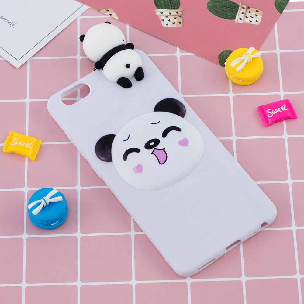 For VIVO Y71 3D Cute Coloured Painted Animal TPU Anti-scratch Non-slip Protective Cover Back Case Smiley panda - Image 3